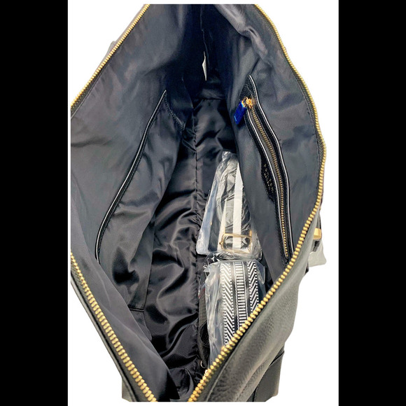 Pom Pom London Leather Weekend Bag with Multi-Straps Black - Picture 4 of 4